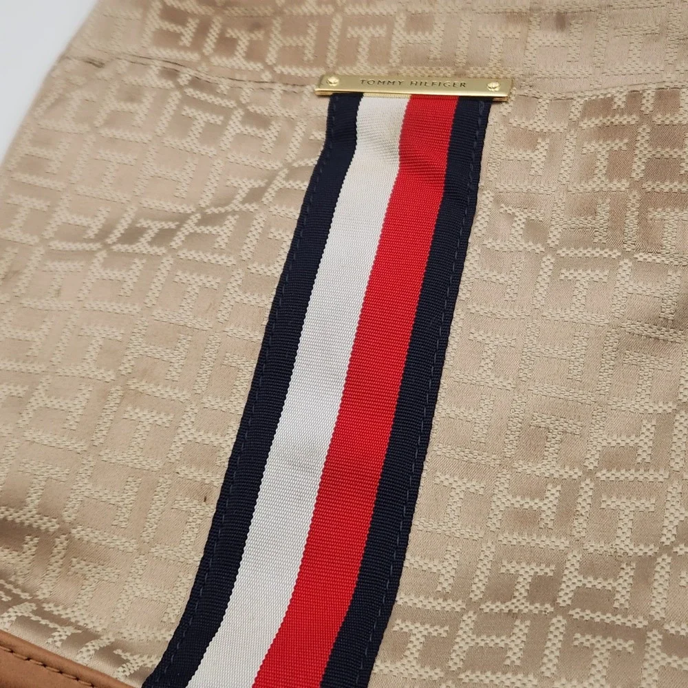 Tommy Hilfiger Crossbody Purse Beige Logo Stripe Small‎ Bag